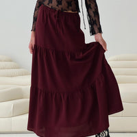 Whole Again Maxi Skirt Burgundy