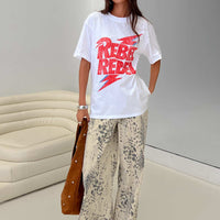 Naylor Mid Rise Wide Leg Jeans Animal Spot