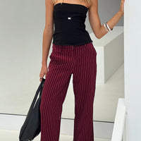 Aquaville Pants Burgundy Pinstripe