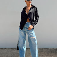 Beale Wide Leg Jeans Mid Wash Denim