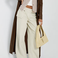 Paltrow Mid Rise Wide Leg Cargo Jeans Cream Petite