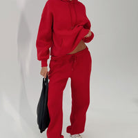 Dream Fleece Ankle Cuff Sweatpants Red