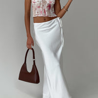Fluttering Maxi Skirt White