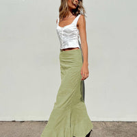 Raven Mid Rise Skirt Sage