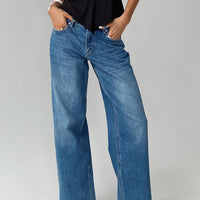 Serenitia Mid Rise Relaxed Jeans Mid Blue Wash Petite