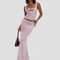 Kalei Maxi Skirt Pink Floral