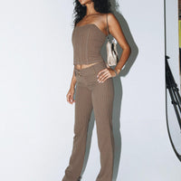 Motel Navida Trouser Pinstripe Brown