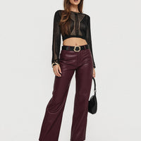 Dempsey Faux Leather Pants Deep Cherry