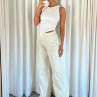 Meyer Wide Leg Jeans Beige