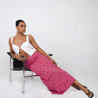 Gendling Midi Skirt Pink Floral
