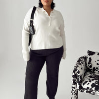 Allen Ribbed Pants Black Curve