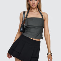 Yeva Pleat Mini Skirt Black