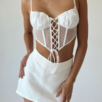 Easton V Front Mini Skirt White