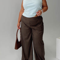 Cedars Low Rise Pant Brown Stripe Curve