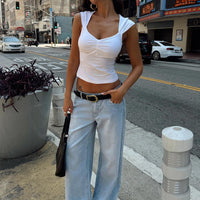Ramos Low Rise Wide Leg Jeans Light Blue Wash Petite