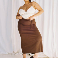 Caroline Midi Skirt Brown Curve