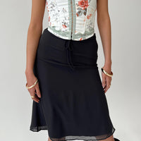Delvie Midi Skirt Black