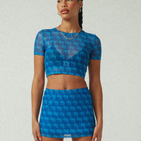 JGR & STN Cassie Micro Skirt Blue