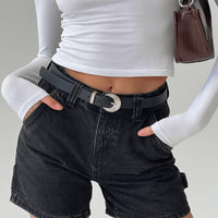 Lou Carpenter Denim Shorts Washed Black