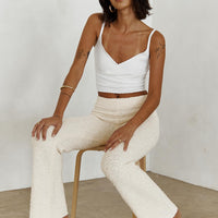 Night In Boucle Pants Cream