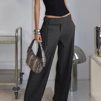 Good Riddance Pleat Tie Slouch Pants Charcoal