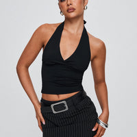 Christel Pinstripe Skort Black