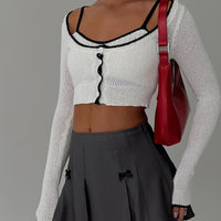 Little Bow Peep Mini Skirt Grey