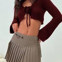 Tarnya Plaid Mini Skirt Brown