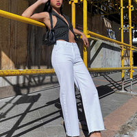 Cece Hammer Wide Leg Jeans White