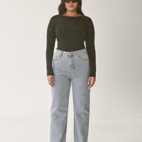 Kalinda High Rise Straight Leg Jeans Blue