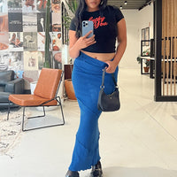 Oscar Maxi Skirt Cobalt Blue