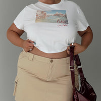 Lydie Cargo Mini Skirt Beige Curve