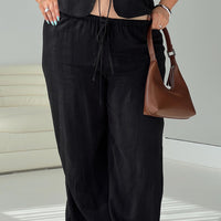 Felipe Linen Blend Pants Black Curve