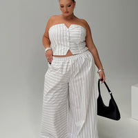 Boarder Pants White Stripe Curve