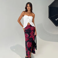 Cooperi Maxi Skirt Black / Red Floral
