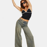 Tap In Mid Rise Jeans Tea Wash