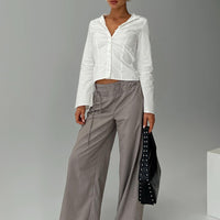 Just Have Fun Wide Leg Pant Grey Petite