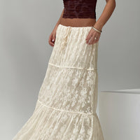 Oh Plisse Maxi Skirt Cream