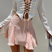 Godet Mini Skirt Pink