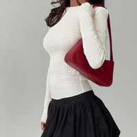 Marentino Bubble Hem Mini Skirt Black