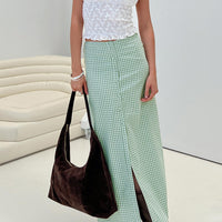 Macadamia Maxi Skirt Green / White