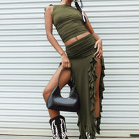 Rendezvous Maxi Skirt Olive