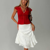 With Kindness Midi Skirt White
