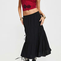 Perky Maxi Skirt Black