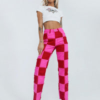 The Ragged Priest Muse Denim Jeans Pink & Red