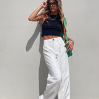Titius Pants White Pinstripe
