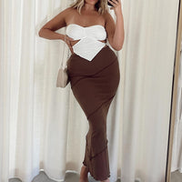 Oscar Maxi Skirt Brown