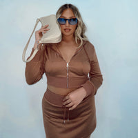 Jaded Y2k Terry Mini Skirt Brown