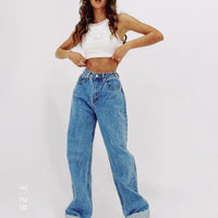 Ollie Straight Leg Jean Mid Wash Denim