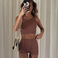 Kesor Knit Shorts Brown